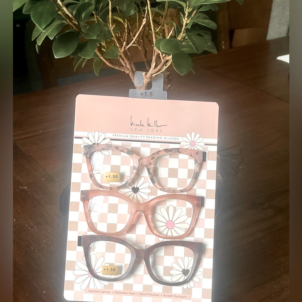 SALE!! Nicole Miller Pink/Brown Reading glasses +1.50  $10 each, 3 for $25
